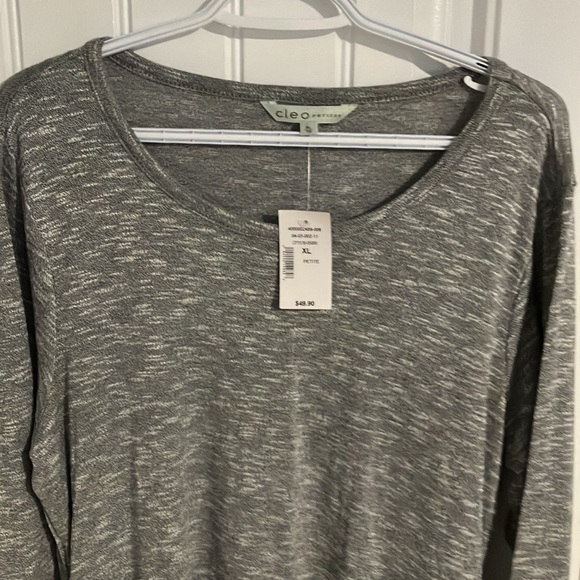 CLEO Haachi SWEATER TOP Side Zips GREY Sz XLP - Picture 2 of 7